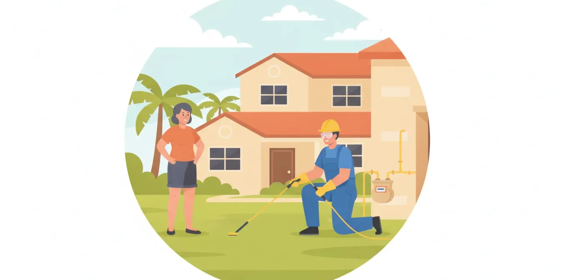 Treasure Coast homeowner and plumber responding safely to a suspected gas leak