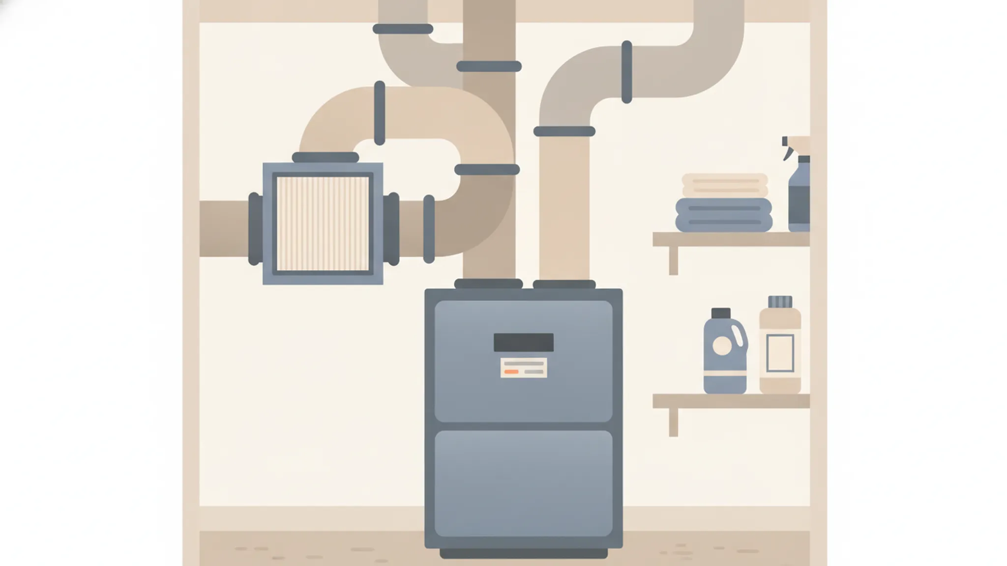 Goodman furnace in a clean residential utility closet