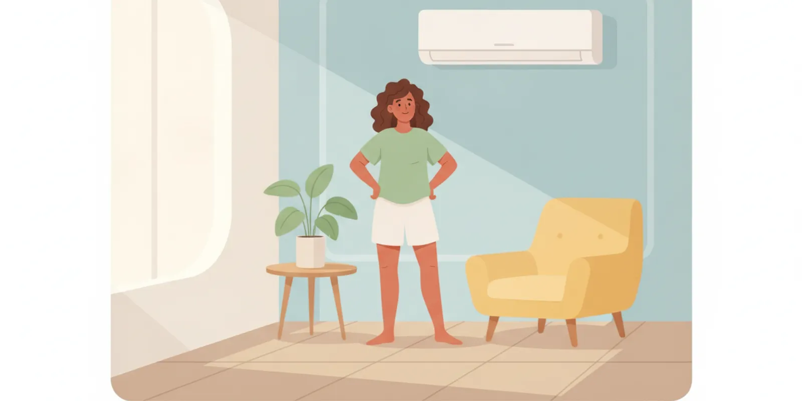 A through-the-wall air conditioner cooling a bright Florida room