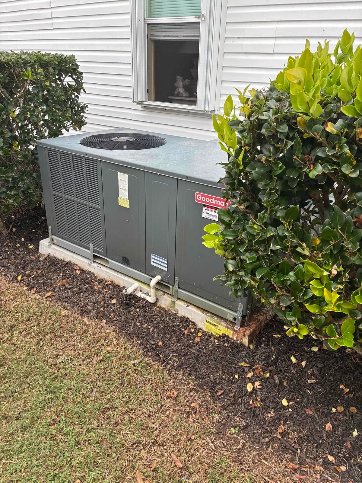 Outdoor air conditioning replacement unit at a Florida home
