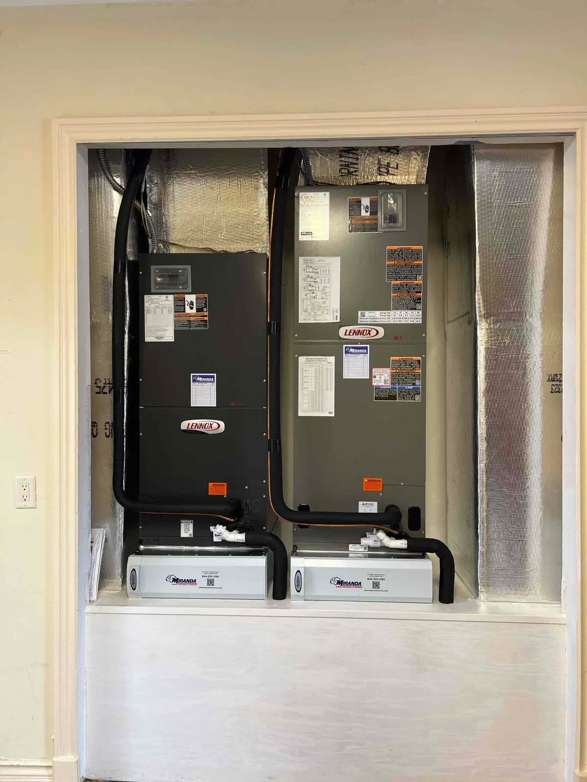 Indoor furnace cabinet prepared for replacement service