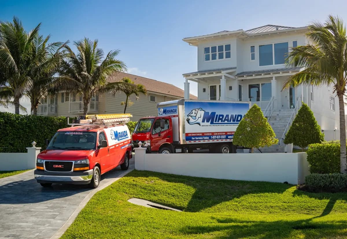Miranda Plumbing and Air Conditioning service vehicles