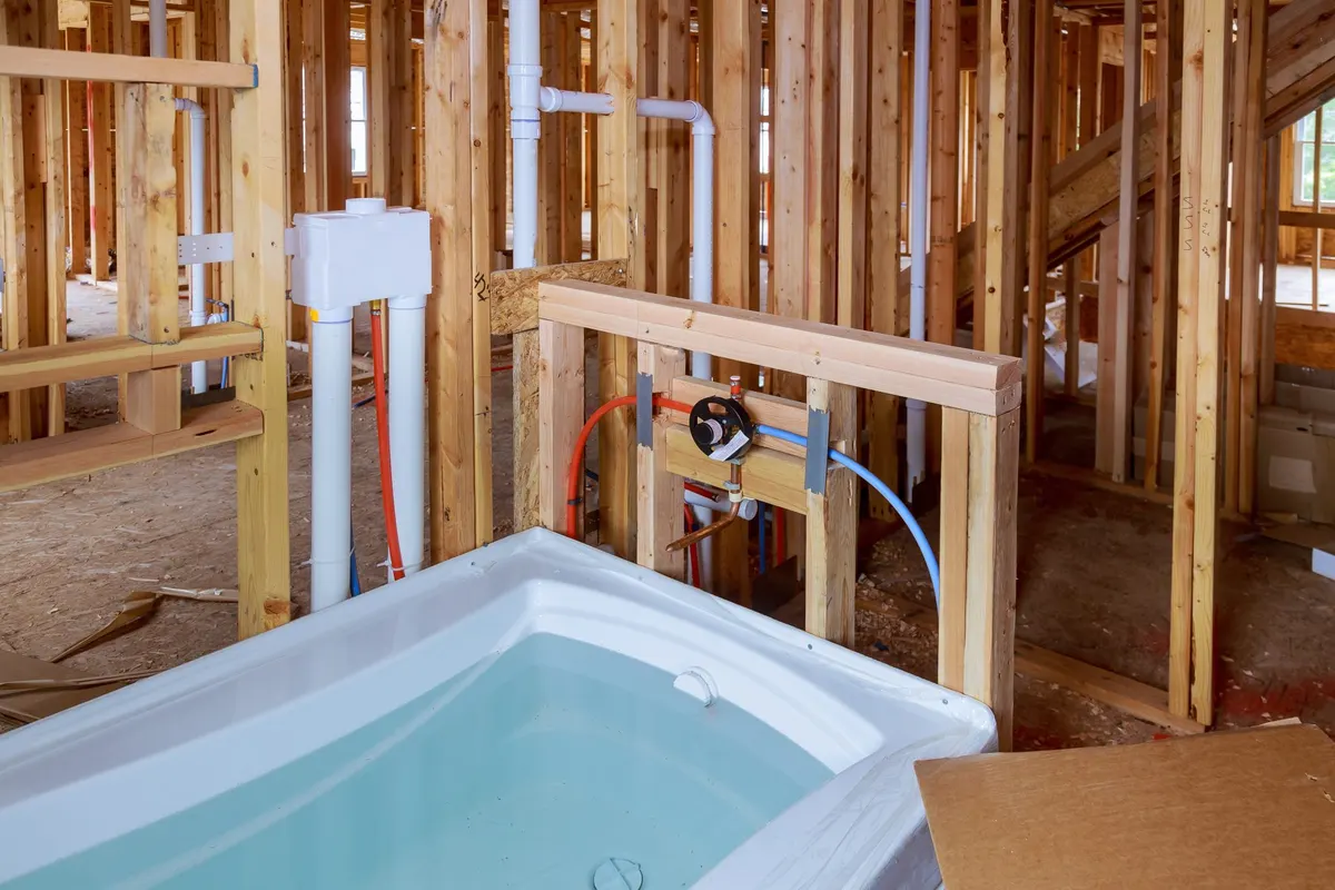 Bathtub alcove under renovation