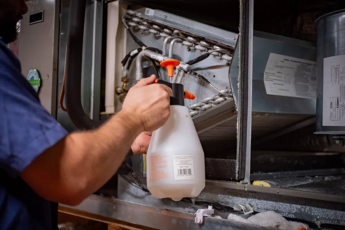 Miranda commercial HVAC technician on site