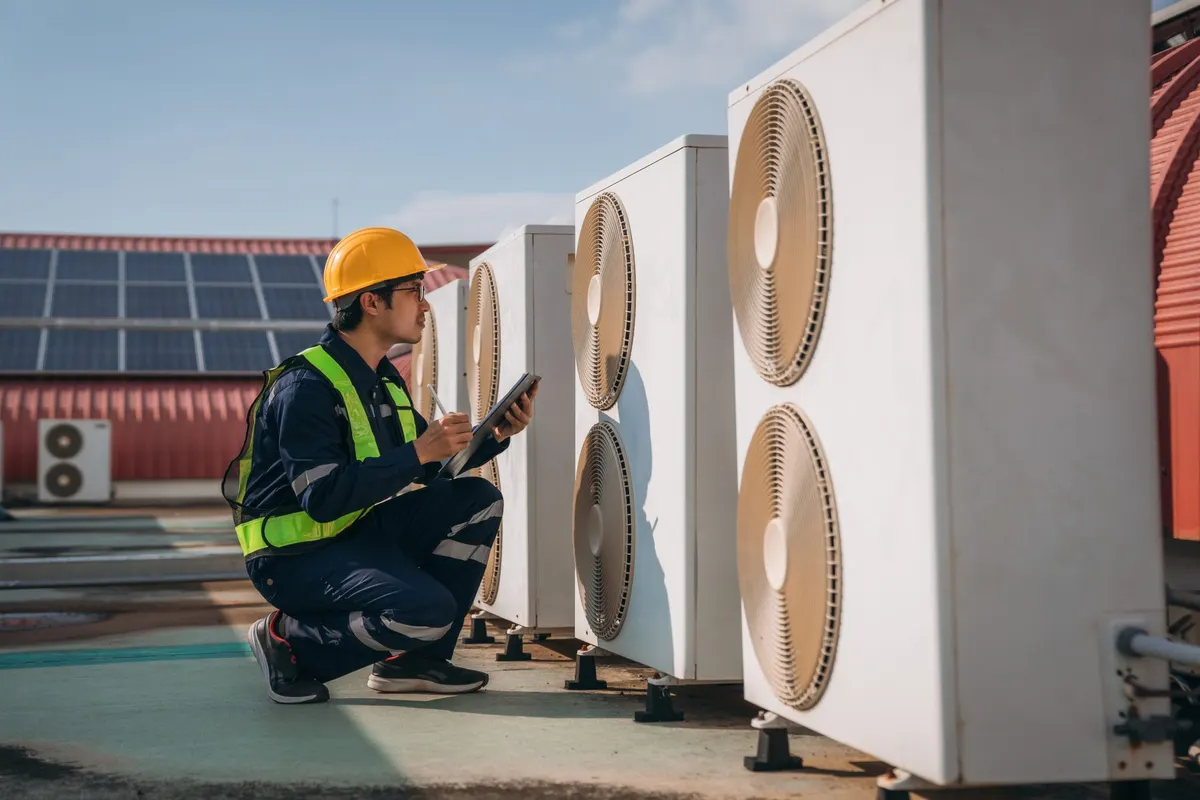 Miranda commercial HVAC technician on site