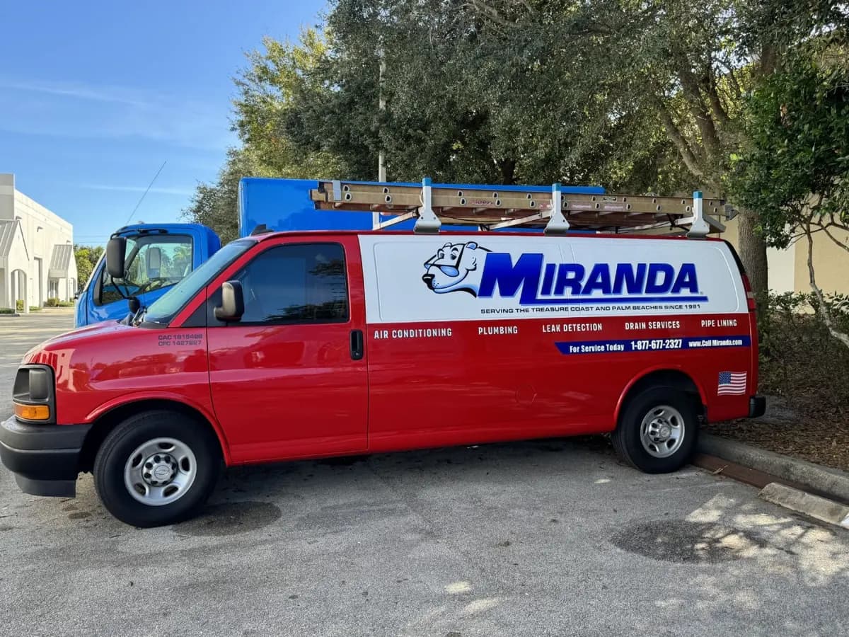Miranda Plumbing and Air Conditioning service van