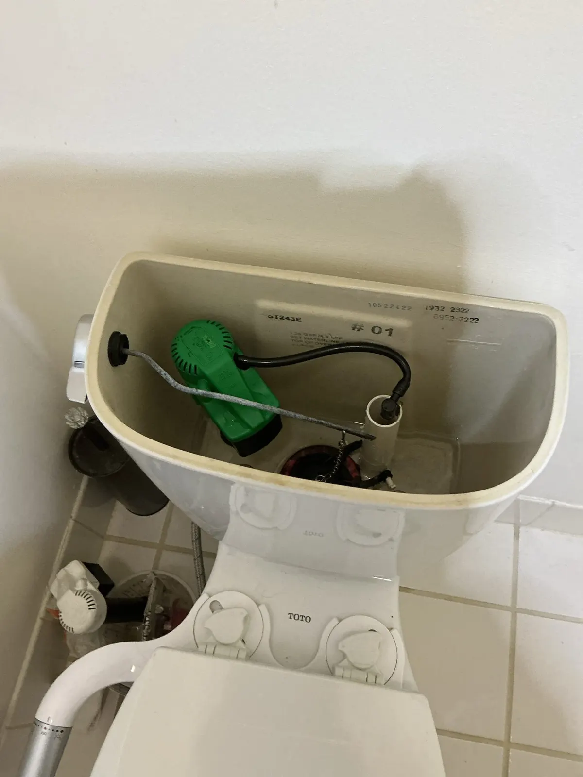 Open toilet tank