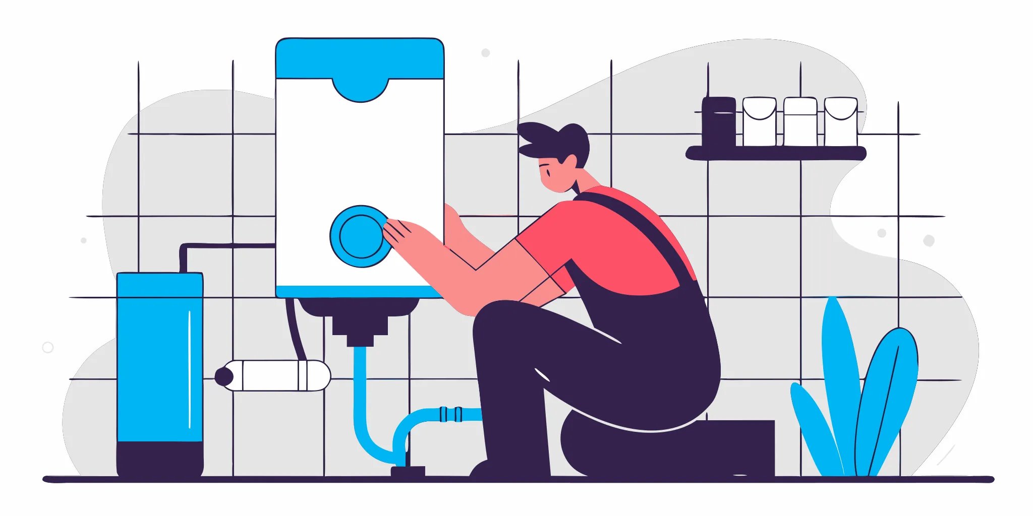 Plumber installing a tankless heater vs tank water heater system in a Florida utility room